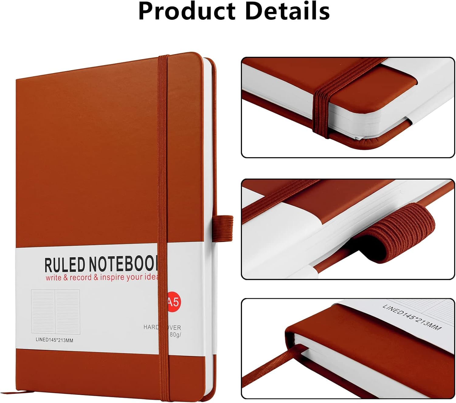 Detalle de A5 notebook 3 pack, 200 page journals