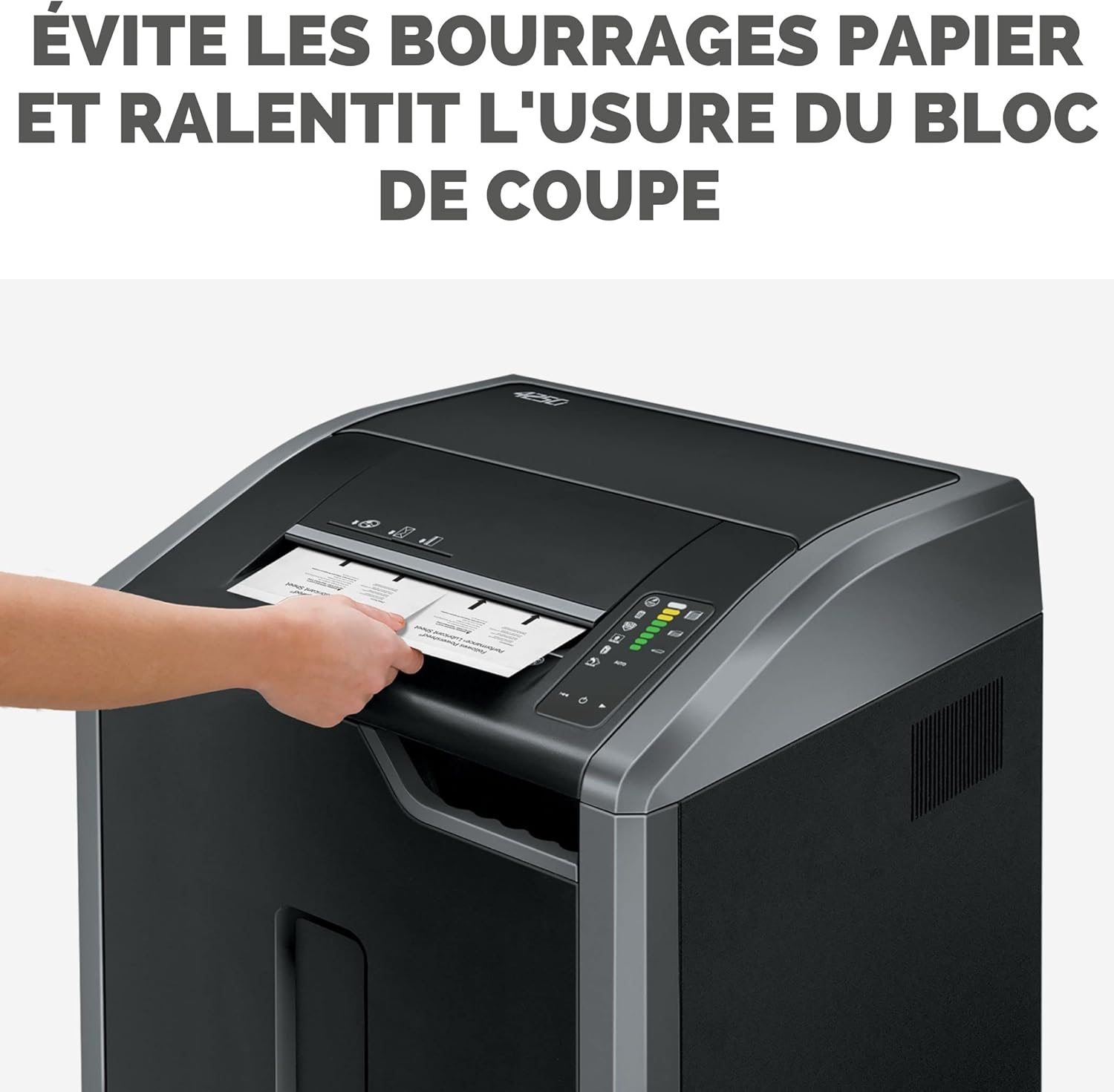 Detalle de Fellowes Lot de 10 feuilles lubrifiantes pour destructeur de documents (4025601) – performance et réduction des bourrages