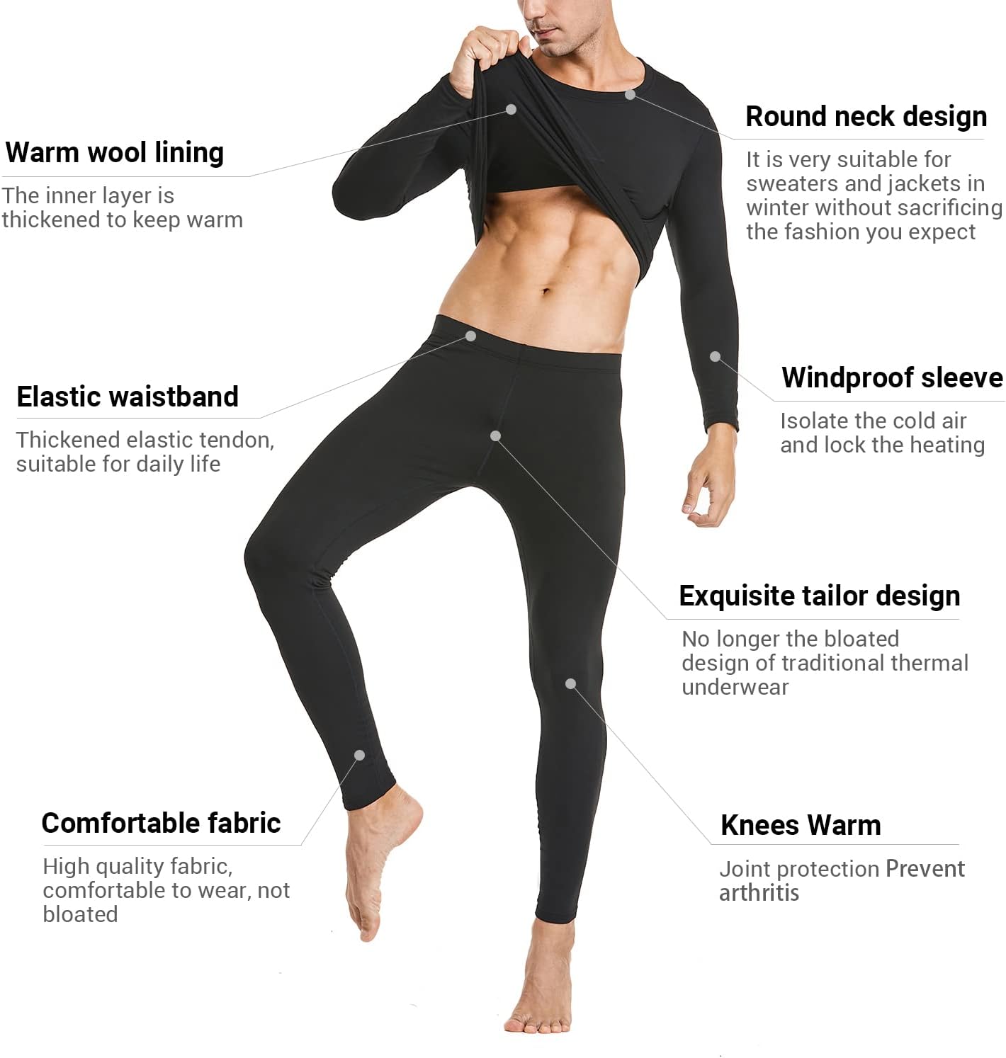 Detalle 2 de PISIQI Thermal Underwear Long Johns Set 🩲