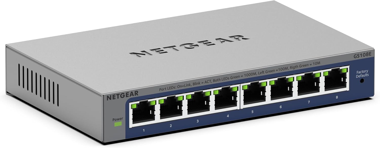 Thumbnail 6 de NETGEAR GS108GE – 8-Port Gigabit-Switch, lautlos, Plug-and-Play, mit ProSAFE Lifetime-Garantie