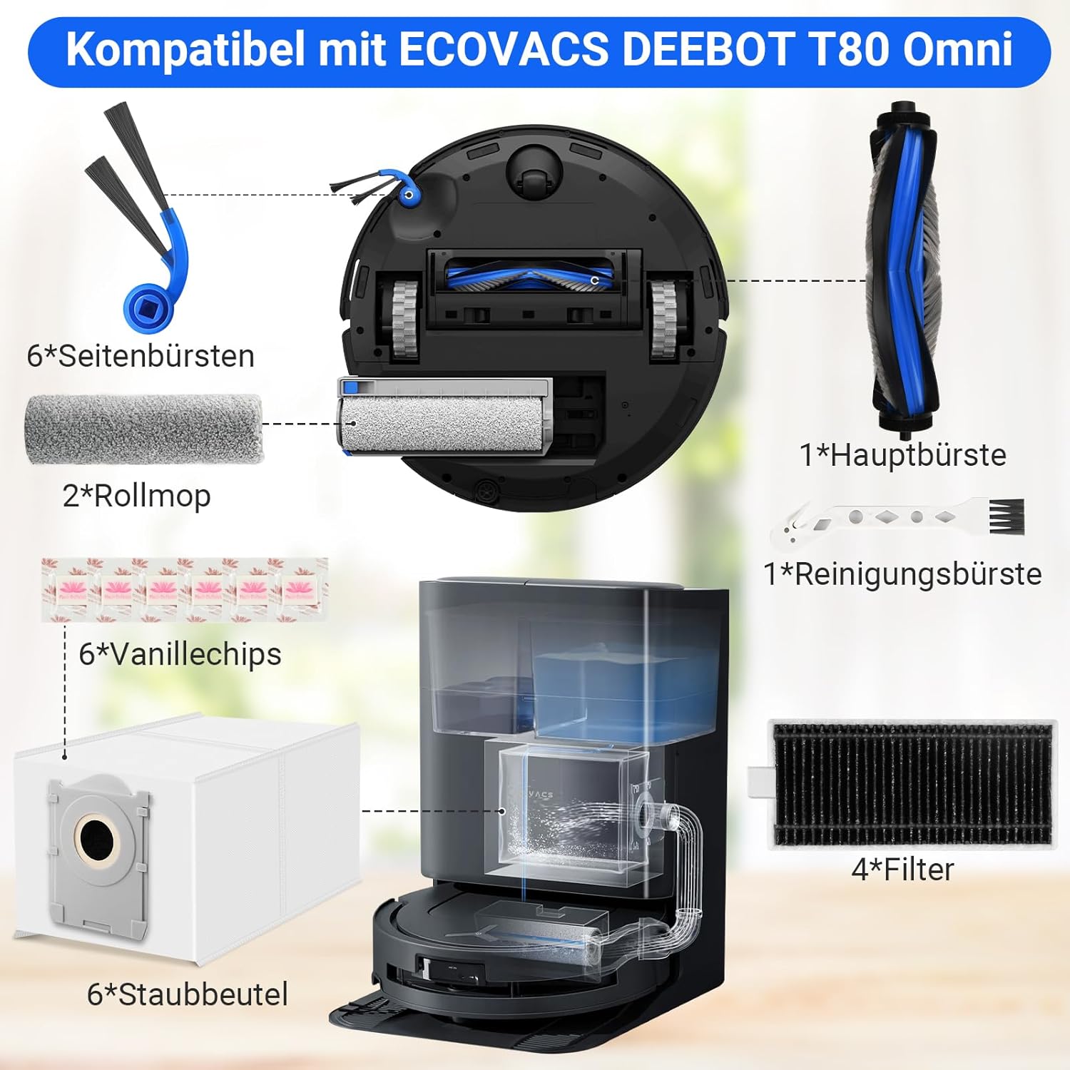 Thumbnail 6 de Ecovacs Deebot T80 Omni Zubehör 26 Stück