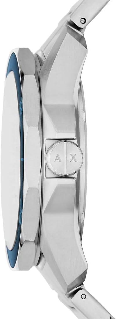 Detalle de Armani Exchange Montre pour homme — boîtier 44 mm, bracelet acier et cadran bleu