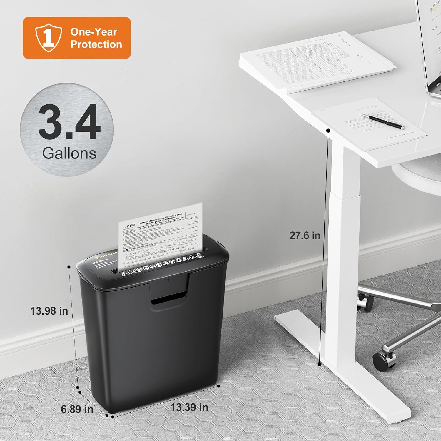 Detalle de bonsaii S120-C 8-Sheet Strip-Cut Paper Shredder with 3.4-Gallon Bin