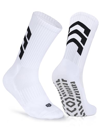 CLOSEMATE 1/3 Paia Calzini da Calcio Antiscivolo con Grip in Silicone