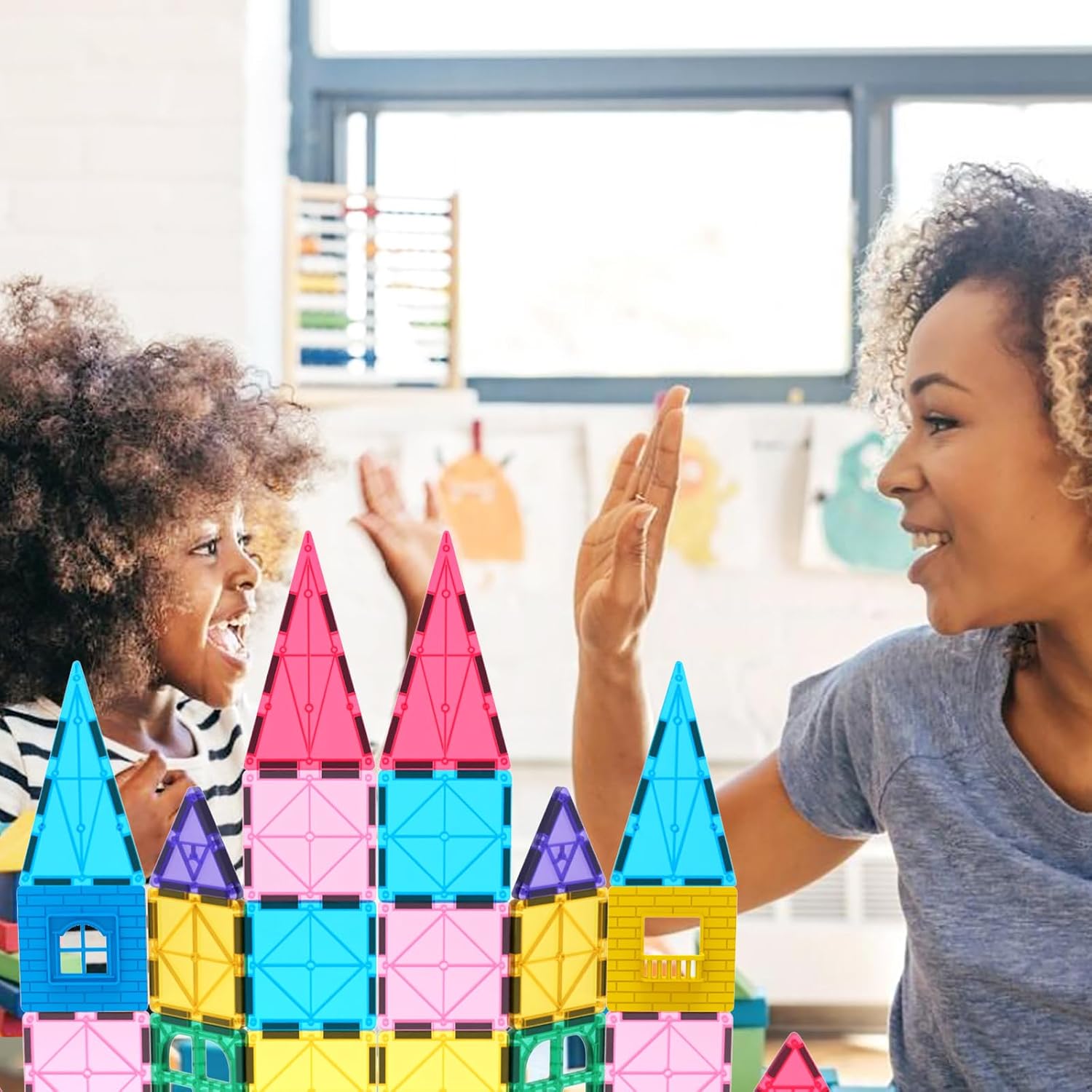 Detalle de Jasonwell Magnetic Building Tiles 60-Piece Set