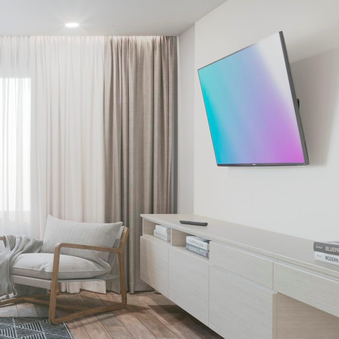 Thumbnail 6 de Hama neigbare TV-Wandhalterung für 19–46 Zoll (VESA 50x50 bis 200x200), bis 25 kg, extra flach, inkl. Fischer-Dübeln