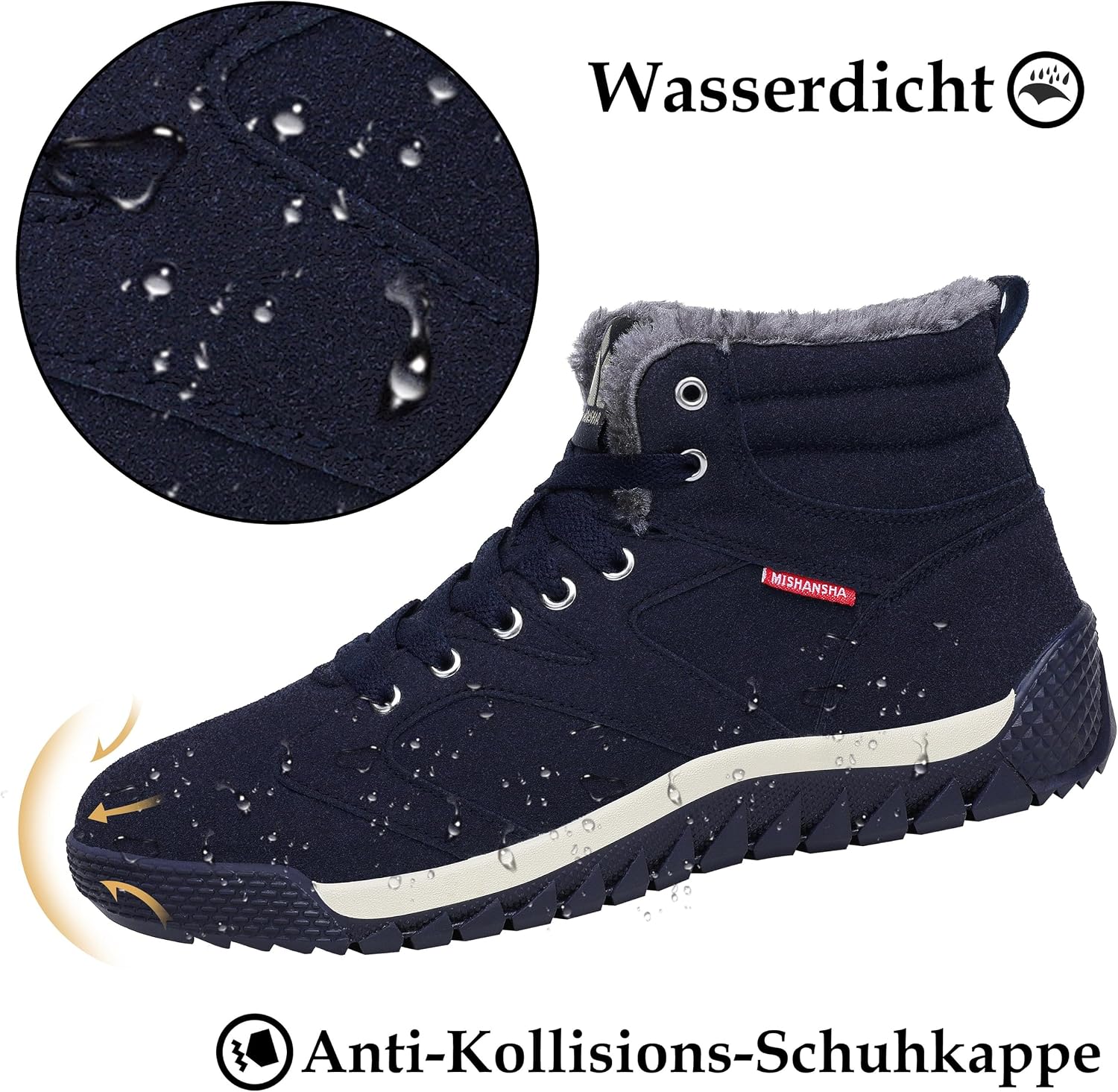 Detalle 2 de Mishansha Winterschuhe Warm Gefüttert