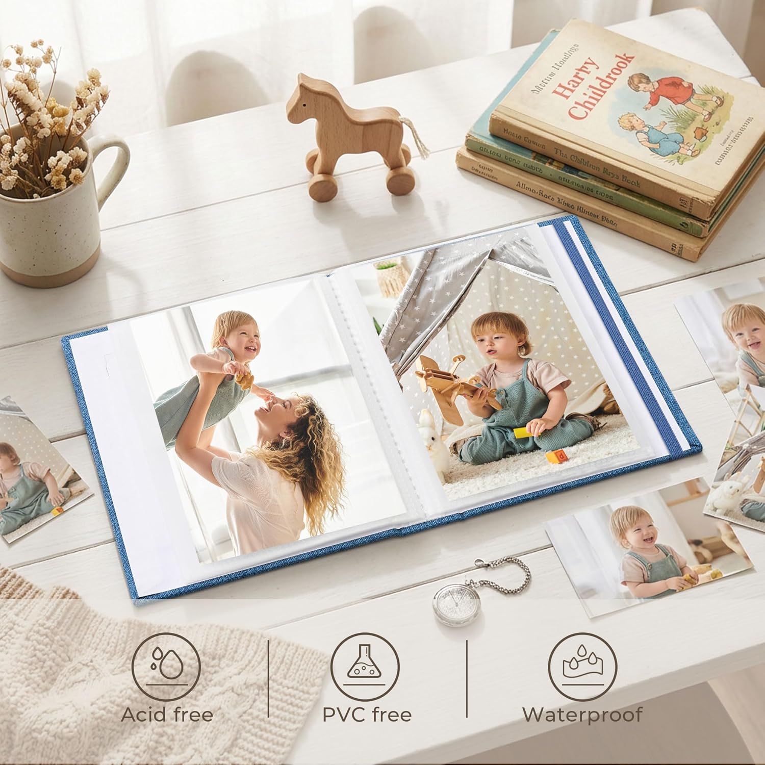 Thumbnail 4 de Vienrose Fotoalben Klein 10x15 Fotos 2er Pack mit Frontfenster – Leinen Cover