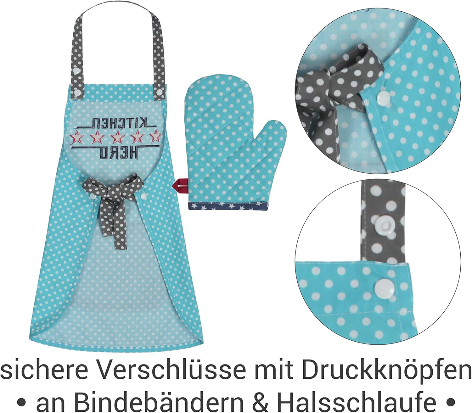Detalle de Emily´s Check Cappello da cuoc – Grembiule e guanto per bambini