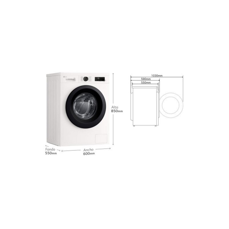 Detalle 2 de LG W4X1095NWK lavadora secadora 9/5 kg