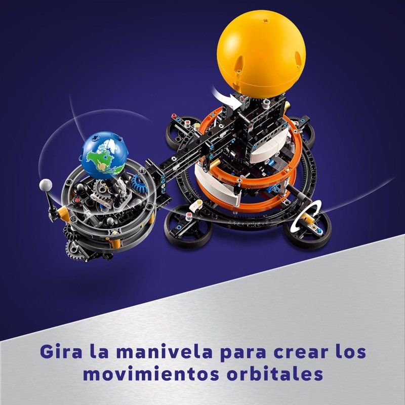 Detalle de Lego Technic Planeta Tierra y Luna en Órbita