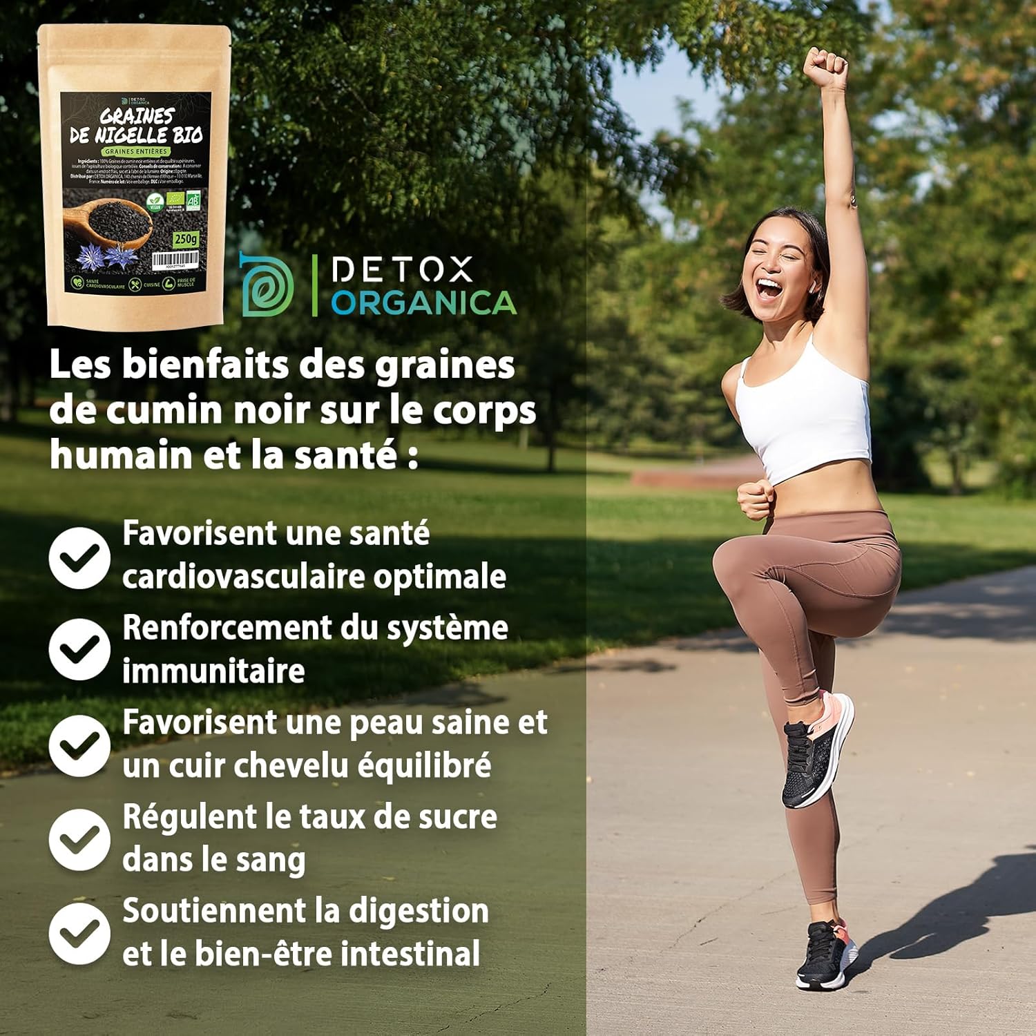 Thumbnail 2 de DETOX ORGANICA Graine de Nigelle – 250 g, Nigelle noire biologique certifiée, qualité premium pour vos plats