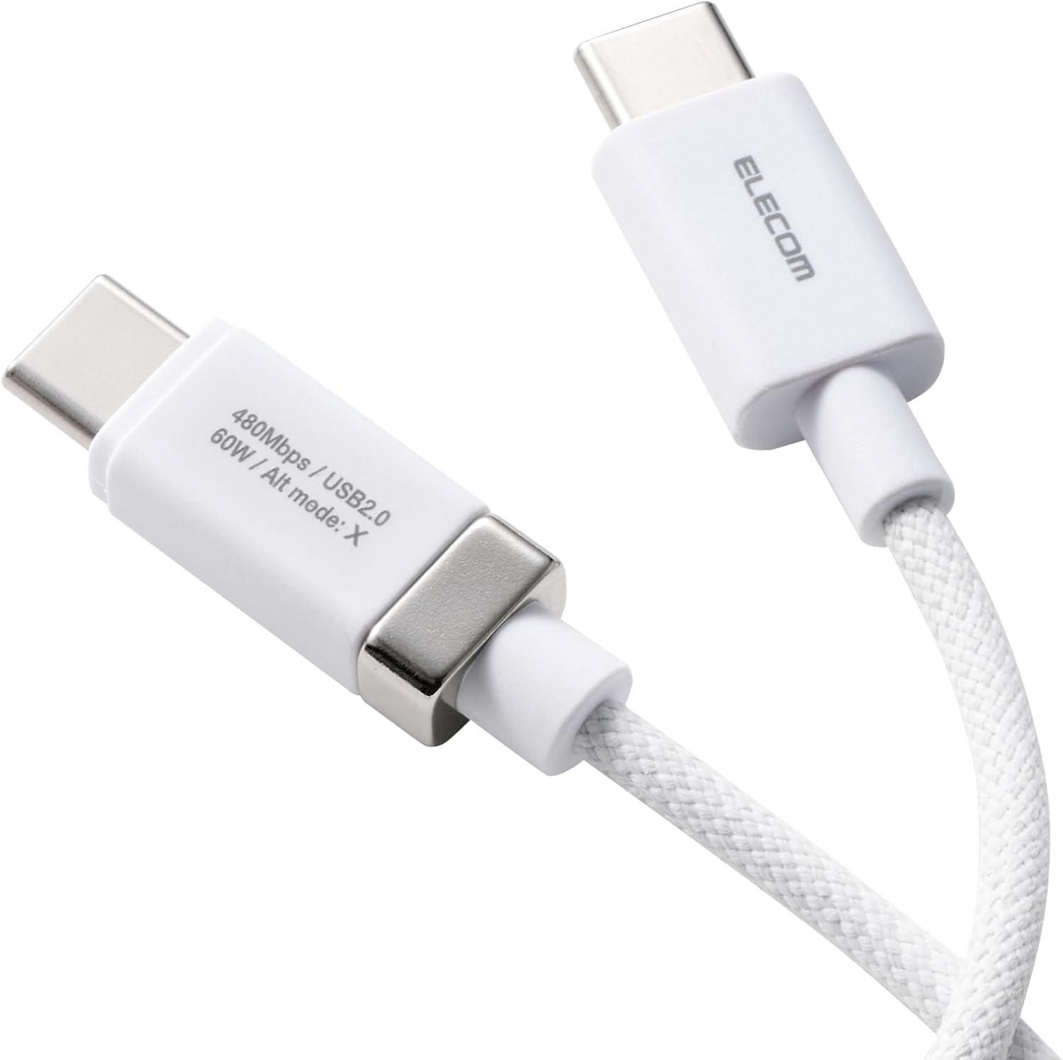 Detalle de エレコム MPA-CCECMW10WH USB Type-Cケーブル 1m・マグネット付き・最大60W