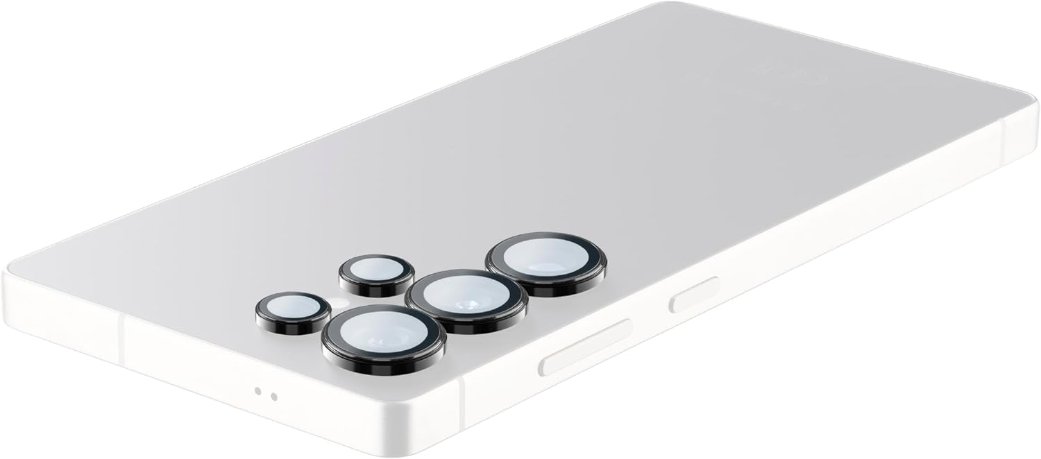 Detalle de Cellularline Camera Lens Ring per Galaxy S25 Ultra: vetri temperati per proteggere le lenti della fotocamera