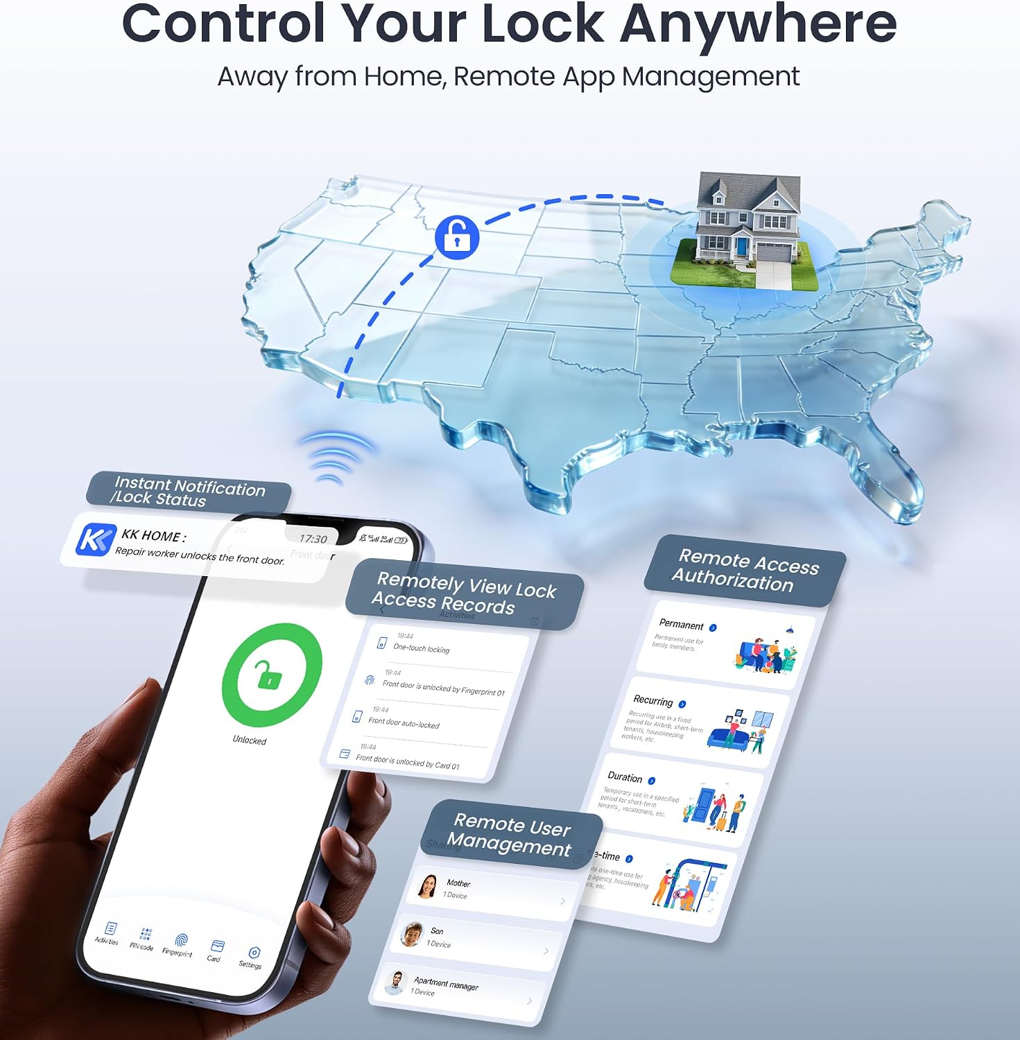 Detalle de Veise smart deadbolt with Wi-Fi