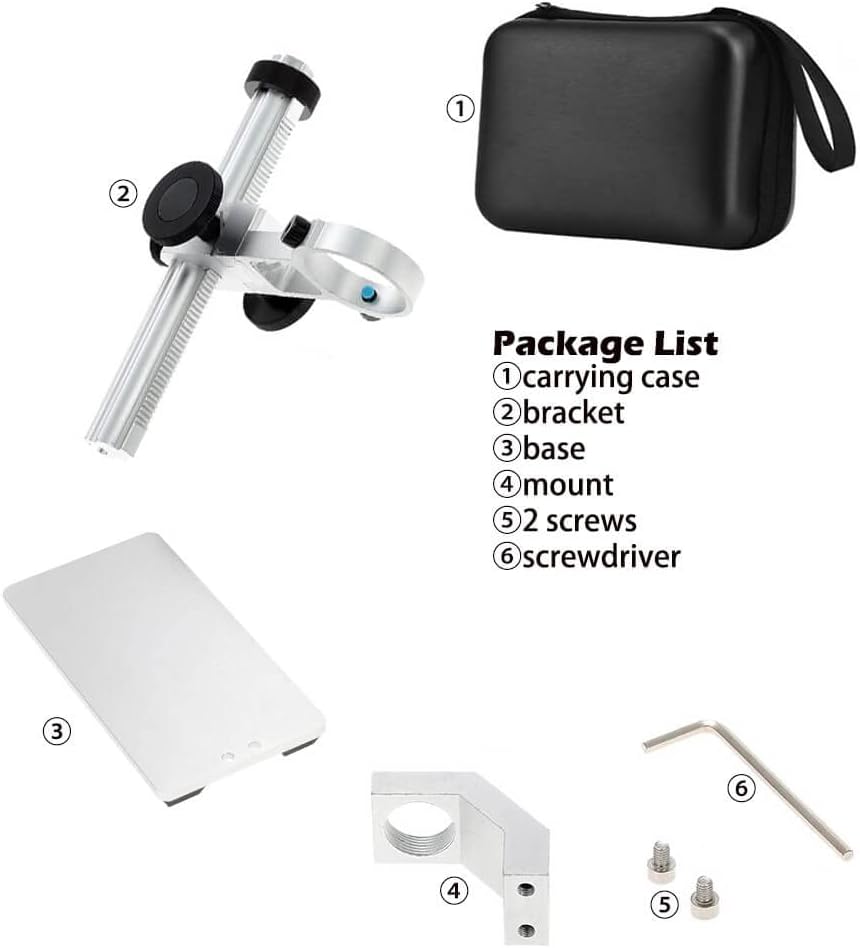 Detalle de Ninyoon Supporto Universale per Microscopio: supporto stabile in lega di alluminio per foto/camera USB/WiFi, diametro massimo 3,5 cm
