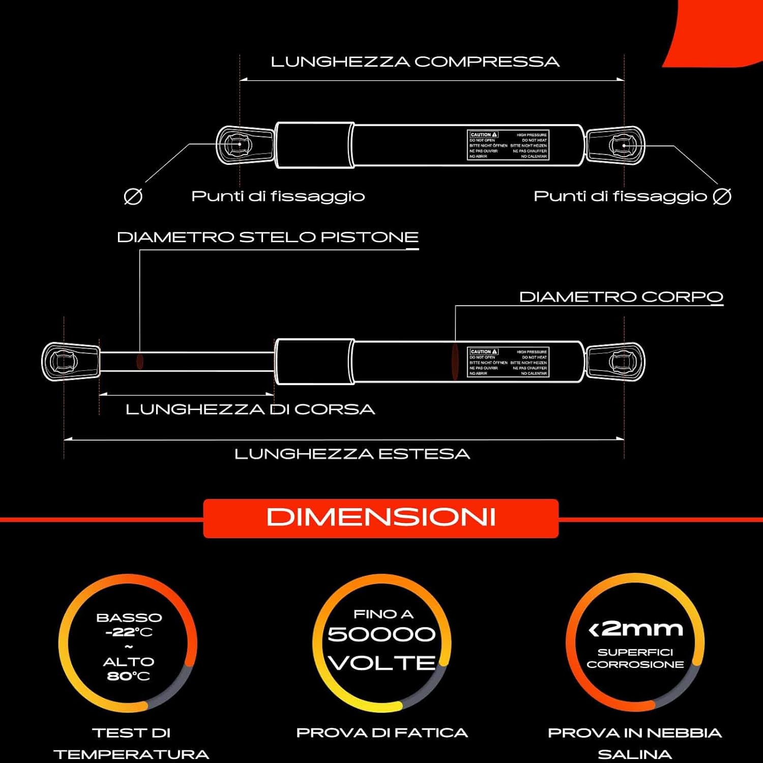 Thumbnail 2 de Frankberg 2x Molle a gas Portellone posteriore – Compatibile con Leon 1M1 Compatto 1999-2006 (1M6827550A/1M6827550)