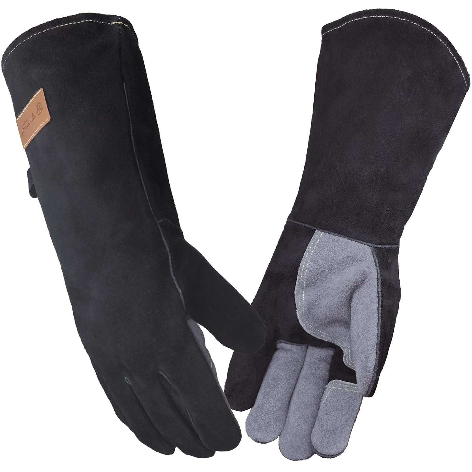 Detalle de WZQH 40 cm Leather BBQ Gloves 16 in