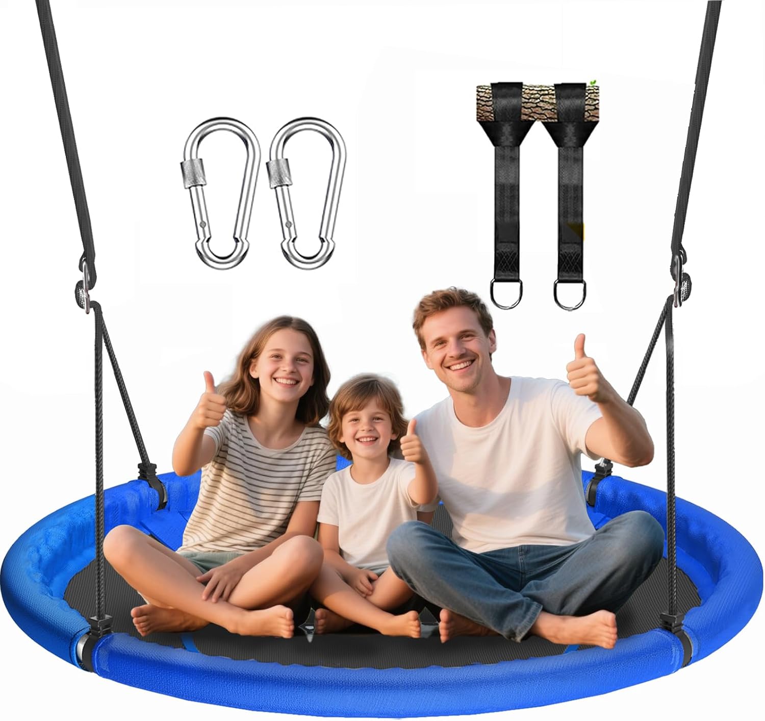 48-Inch Saucer Tree Swing for Kids and Adults — Large, Adjustable 700lb Capacity