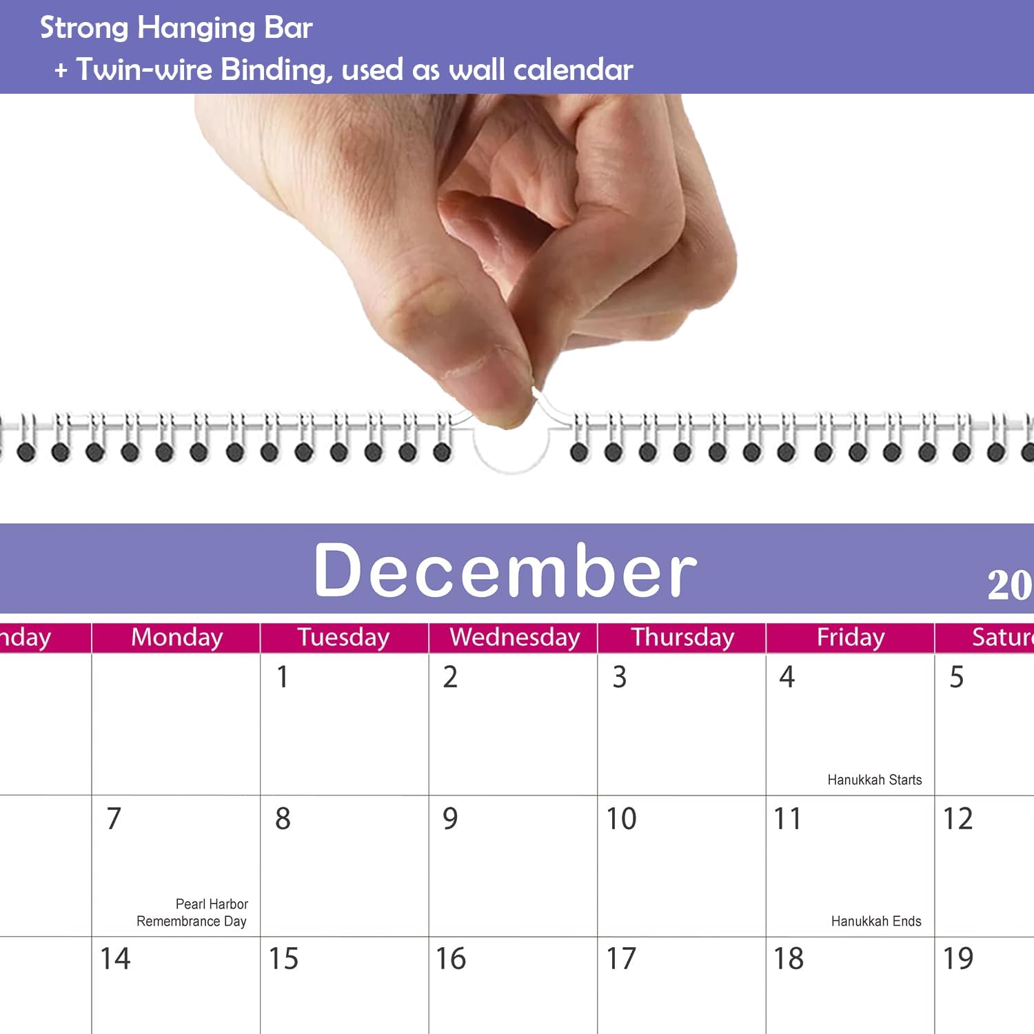 Thumbnail 5 de Riobat 6-8-H-WC-Black 18-Month Wall Calendar, 8.5 x 11 Inches