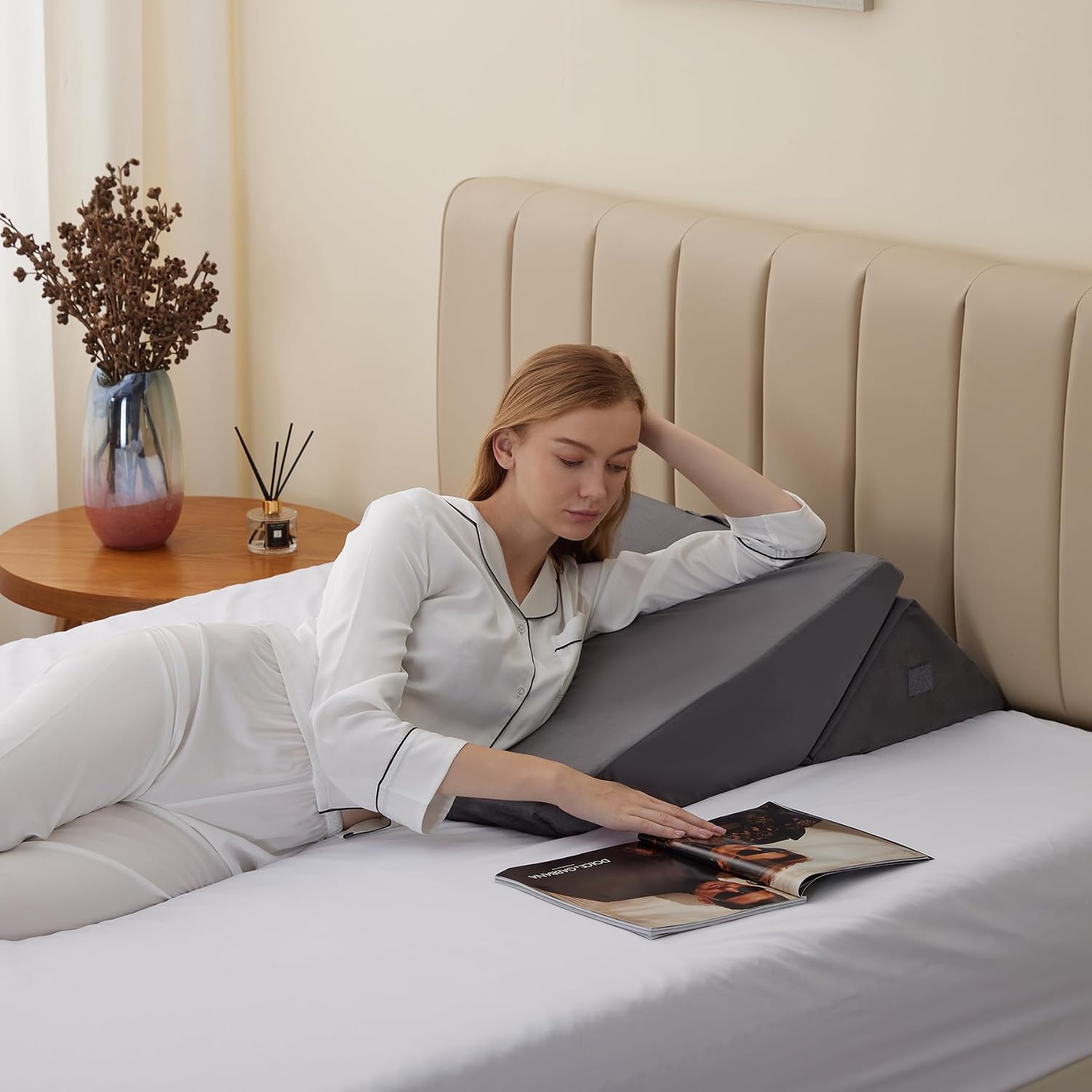 Thumbnail 6 de Bedluxe BD2023D555530DMR-2X Adjustable Wedge Pillow Set, 9- and 12-Inch Memory Foam