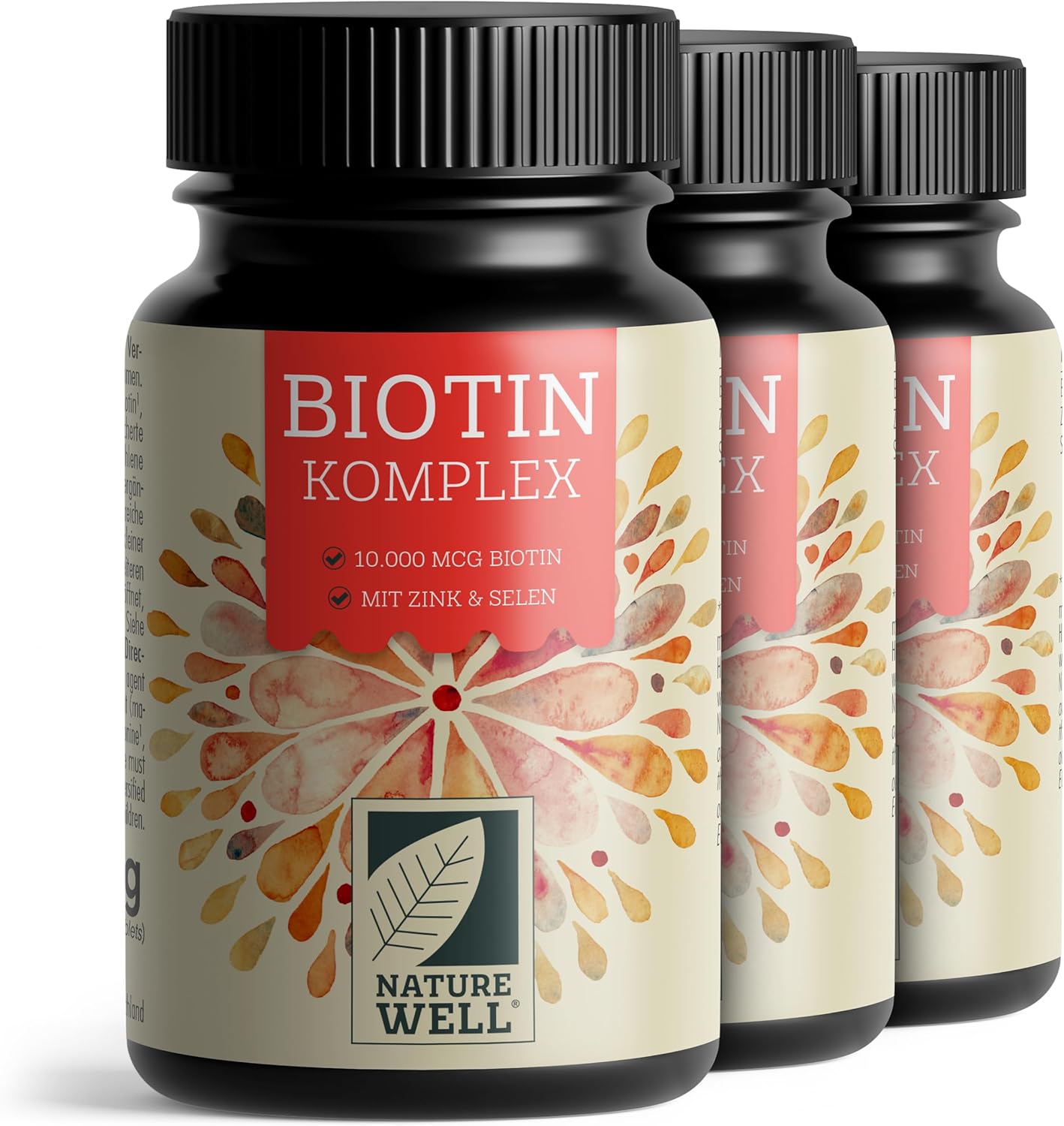 Thumbnail 6 de Biotin Hochdosiert 10.000 µg Komplex mit Zink & Selen – 365 Tabletten, vegan, laborgeprüft, 1-Jahres-Vorrat