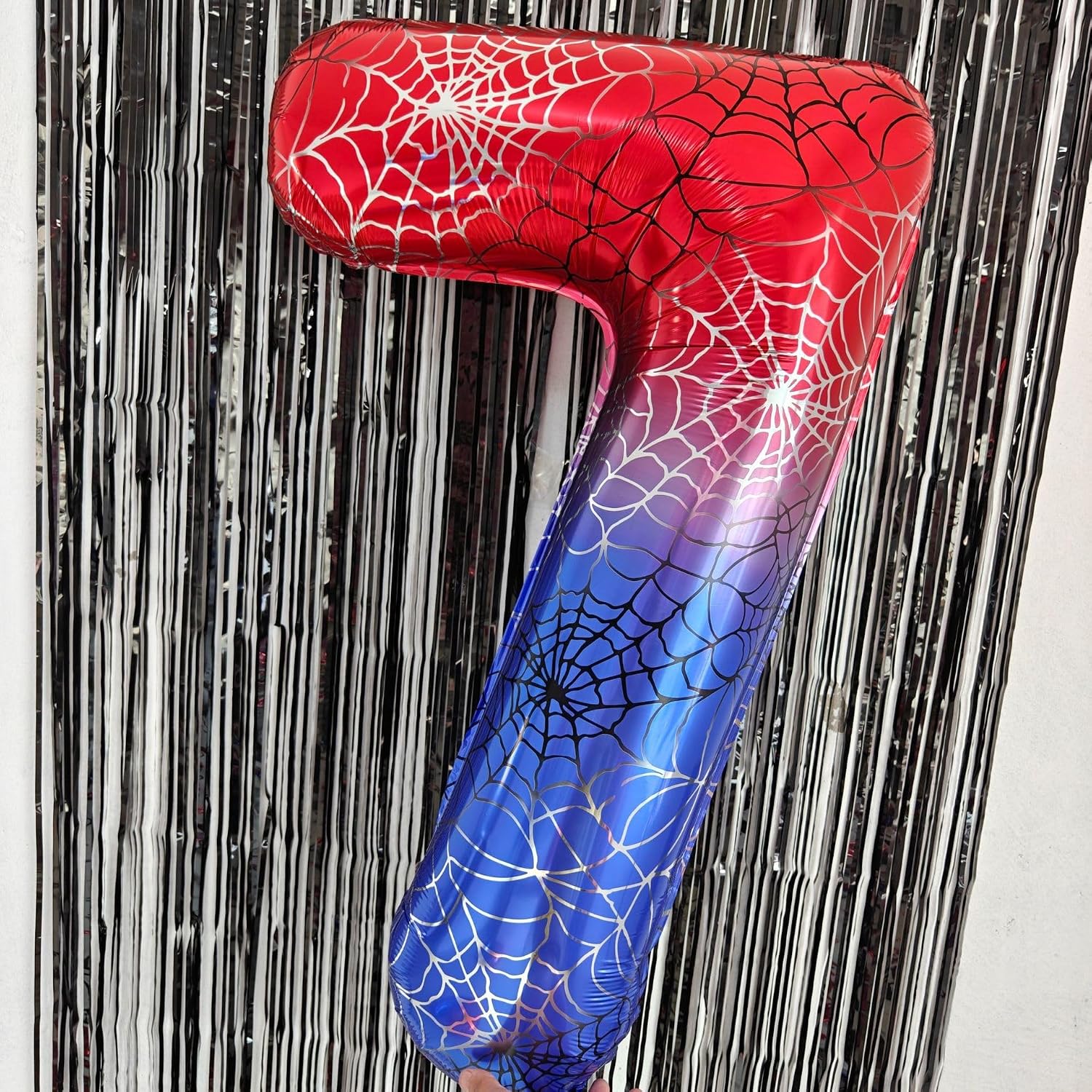 Detalle 1 de 40 Zoll Zahlen-Luftballon 5 – Geburtstagdeko für Jungen, Rot/Blau, Folienballon Zahl 5