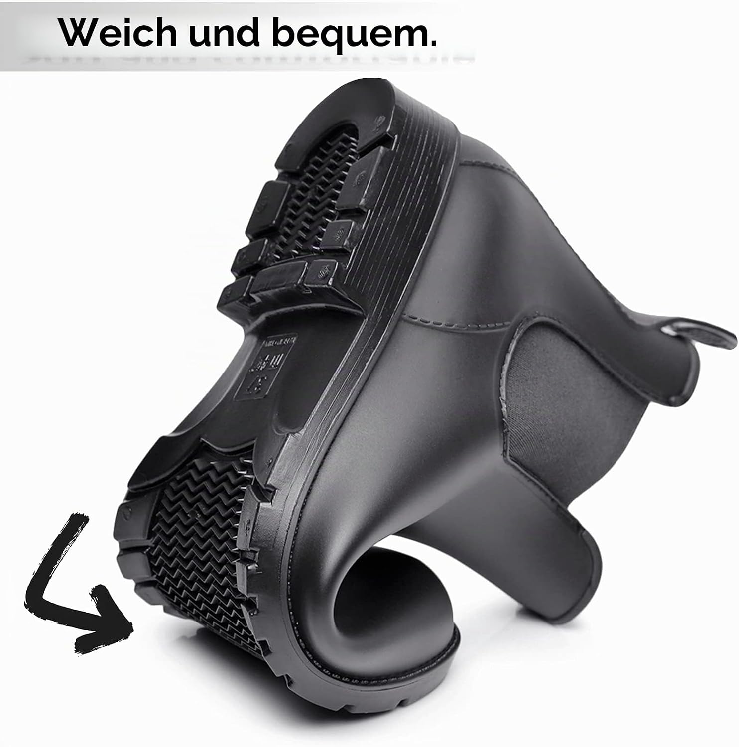 Detalle de Geweo Gummistiefel Chelsea – wasserdicht, winddicht und bequem, Heren/Damen in Schwarz, Braun, Grau, Rot, Pink, Weiß, Gr. 35–43