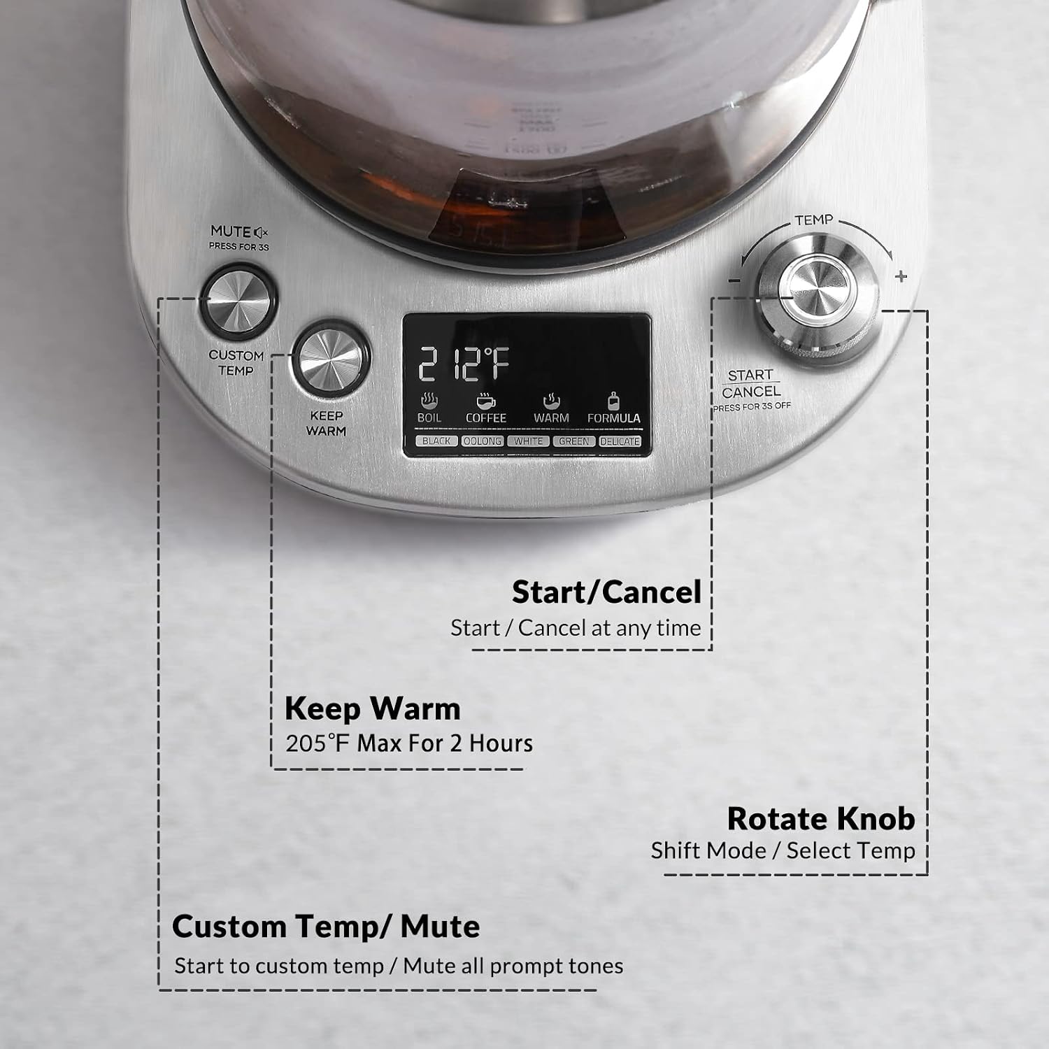 Detalle 1 de Mecity Electric Tea Kettle, 1.7 Liter
