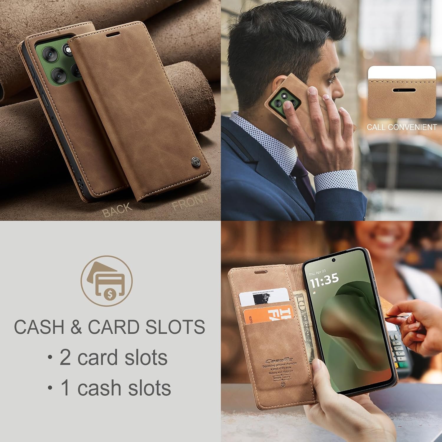 Thumbnail 5 de Handyhülle Motorola Moto G56 Folio Wallet braun