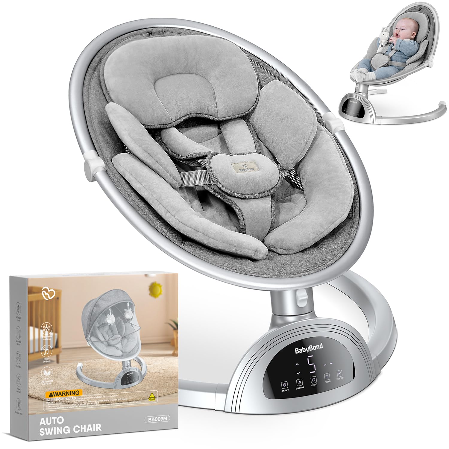 Detalle de BabyBond Infant Swing with 5-Point Harness