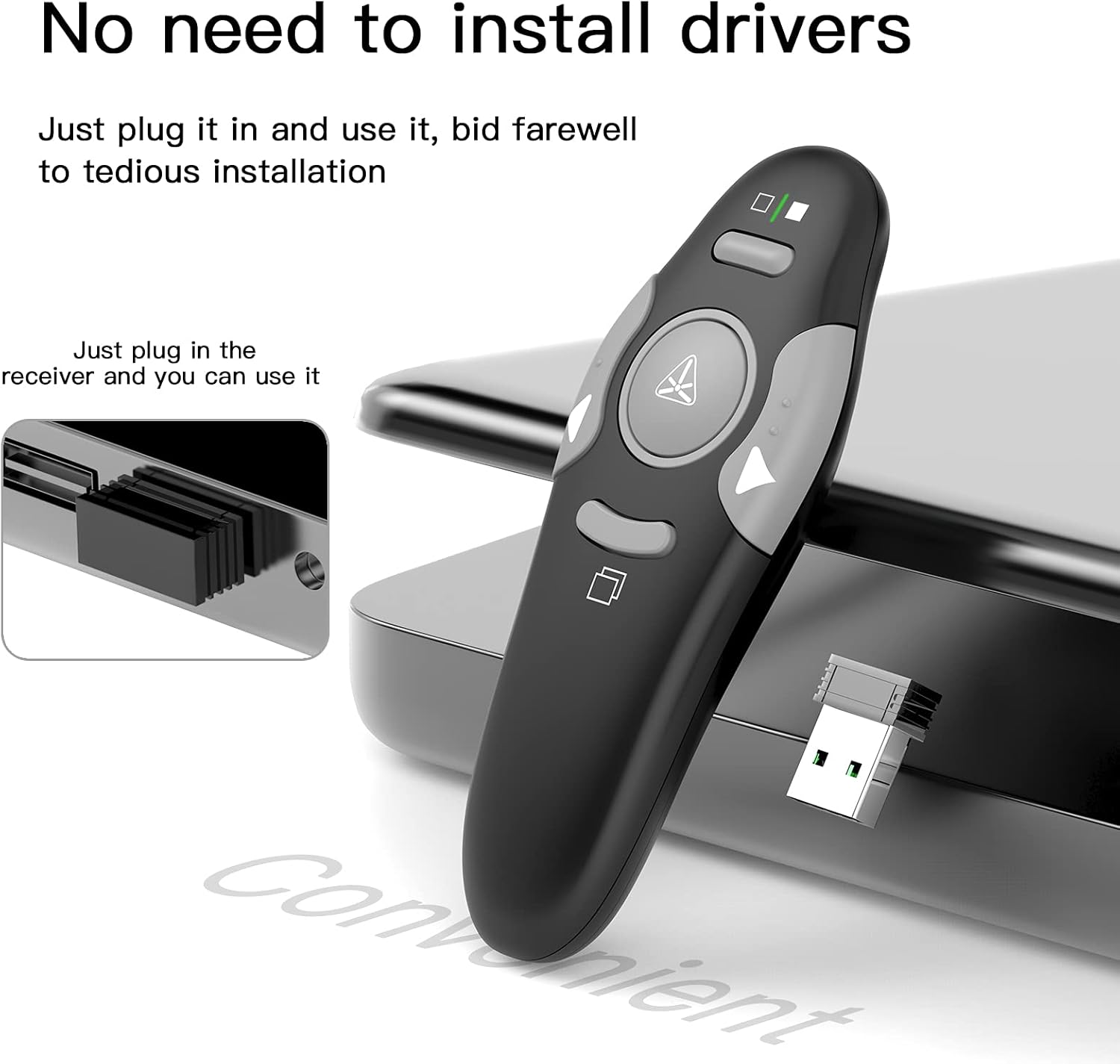 Thumbnail 5 de QUI Presentation Clicker Pointer 328ft wireless presenter