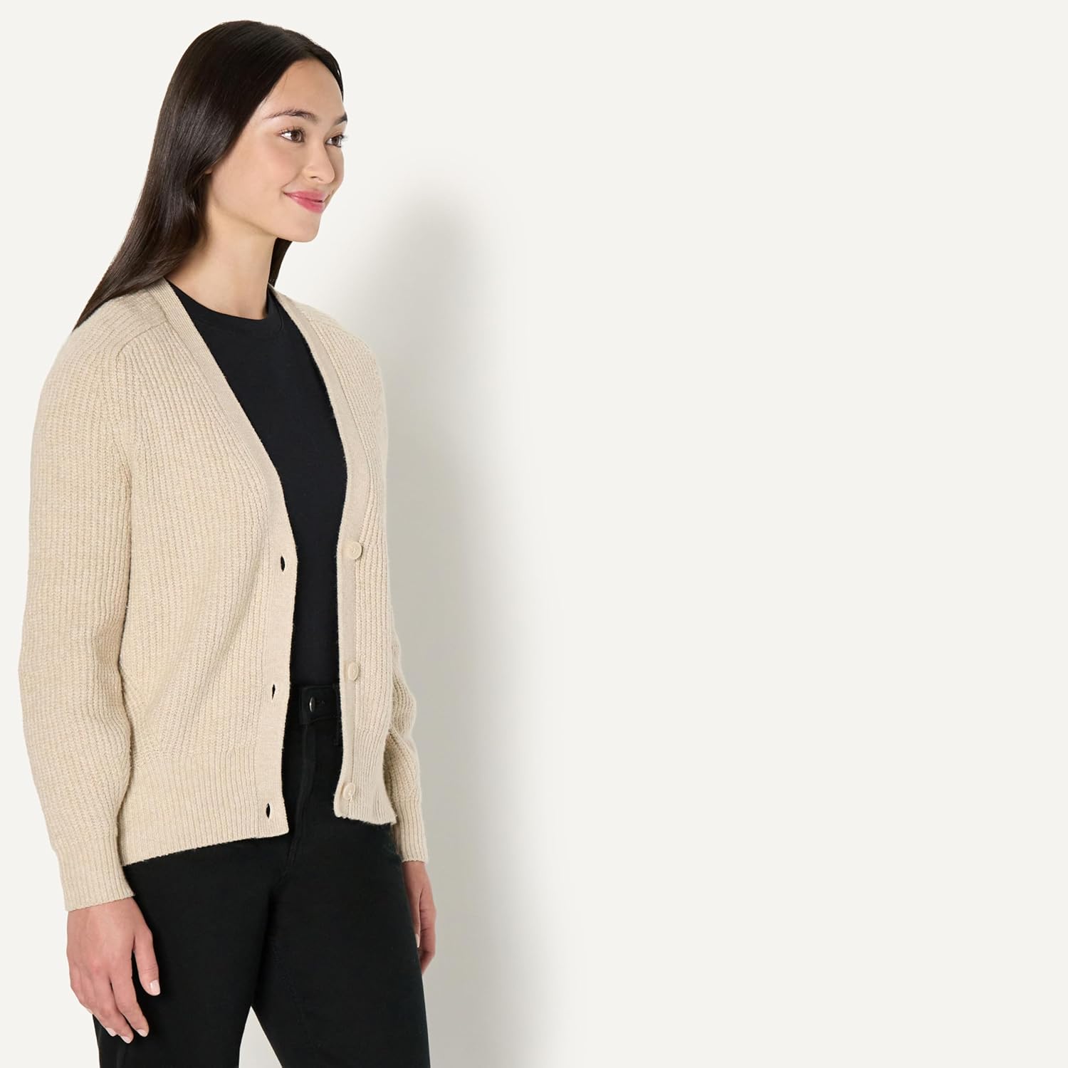 Thumbnail 1 de Amazon Essentials Damen gerippte Soft-Touch-Blouson-Strickjacke mit Knopfleiste