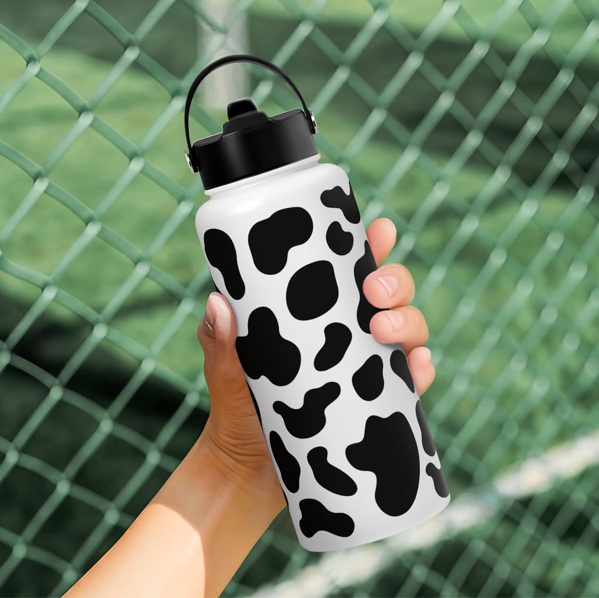 Thumbnail 6 de SANDJEST SJ-DW-SS-WB32SL Cow Print Insulated Stainless Steel Water Bottle, 32 oz