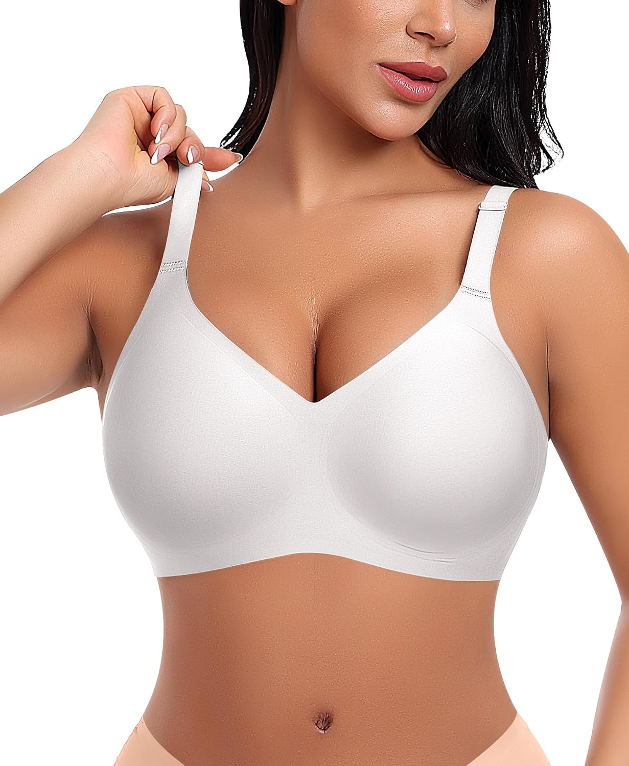 Detalle de Ganado Damen BH Ohne Bügel – Nahtloser Bralette mit V-Ausschnitt