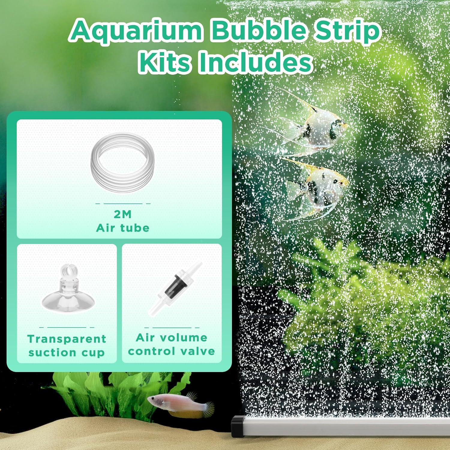Thumbnail 4 de Hygger Aquarium Bubble Curtain Wall 15cm – Quiet High DO Diffuser with Air Tubing