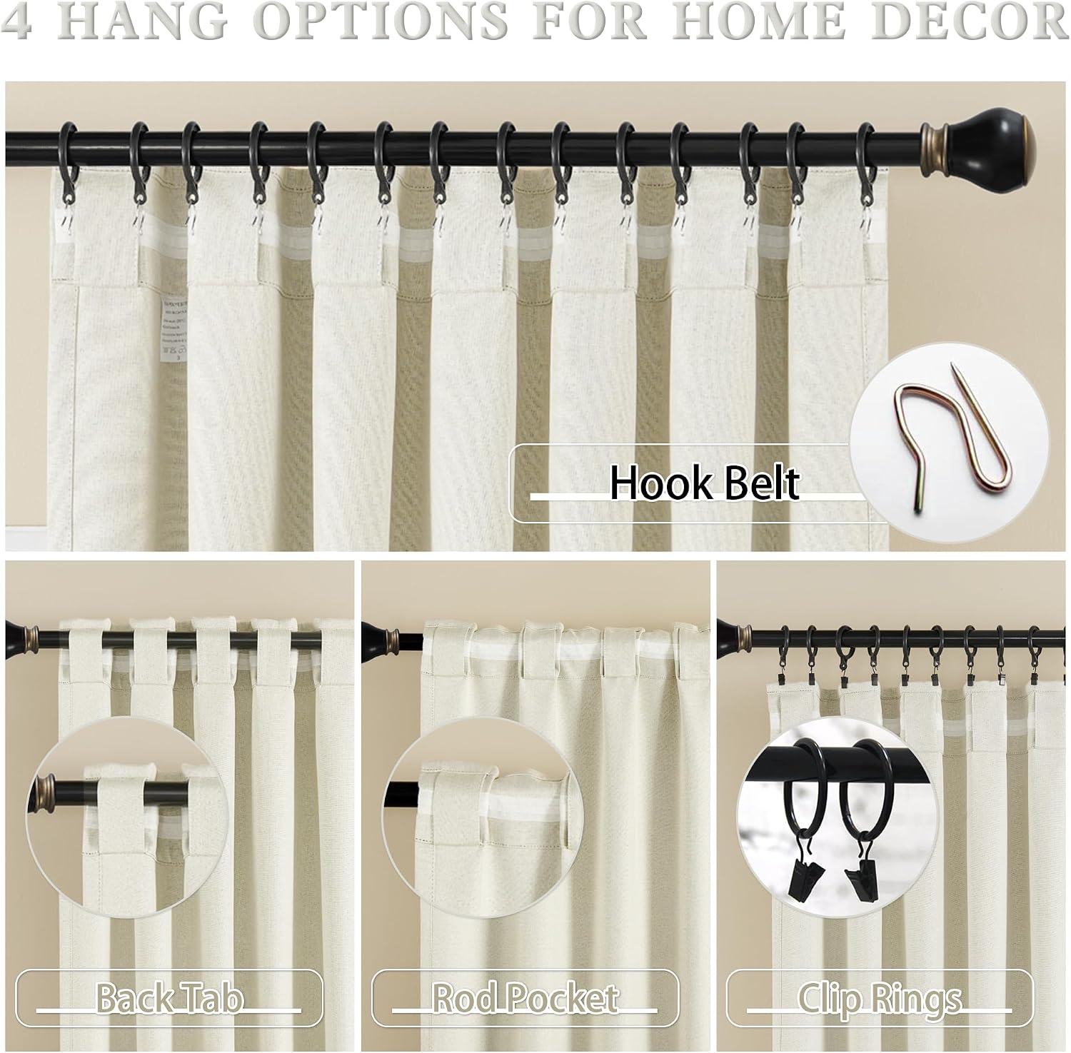 Thumbnail 3 de DUALIFE Blackout Curtains 50x90 Inch