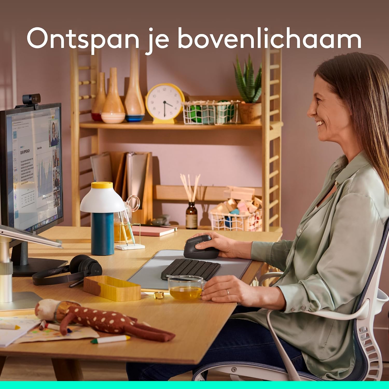 Thumbnail 3 de Logitech Lift 910-006473 verticale muis met Bluetooth en stille klikken