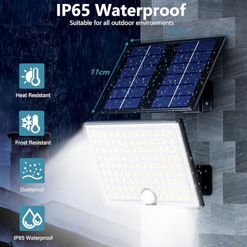 Thumbnail 6 de Giliwosy Faretto Led da Esterno Solare con Sensore di Movimento – 113 LED, Telecomando, 2000mAh, IP65, 5M Cavo, 4 Modalità