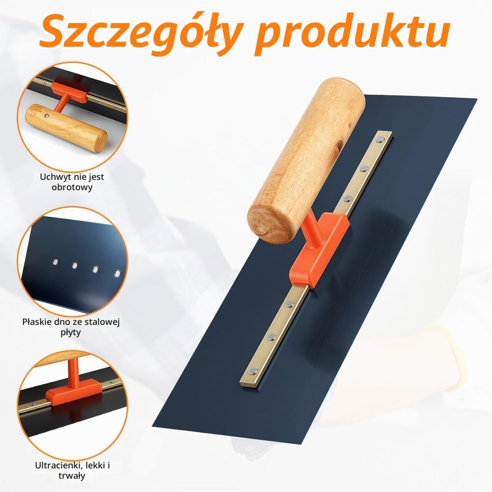 Detalle de vsshe U10-ZXSLPGDF260123-FBA – paca wygładzająca 28 × 9,5 cm ze stali oksydowanej
