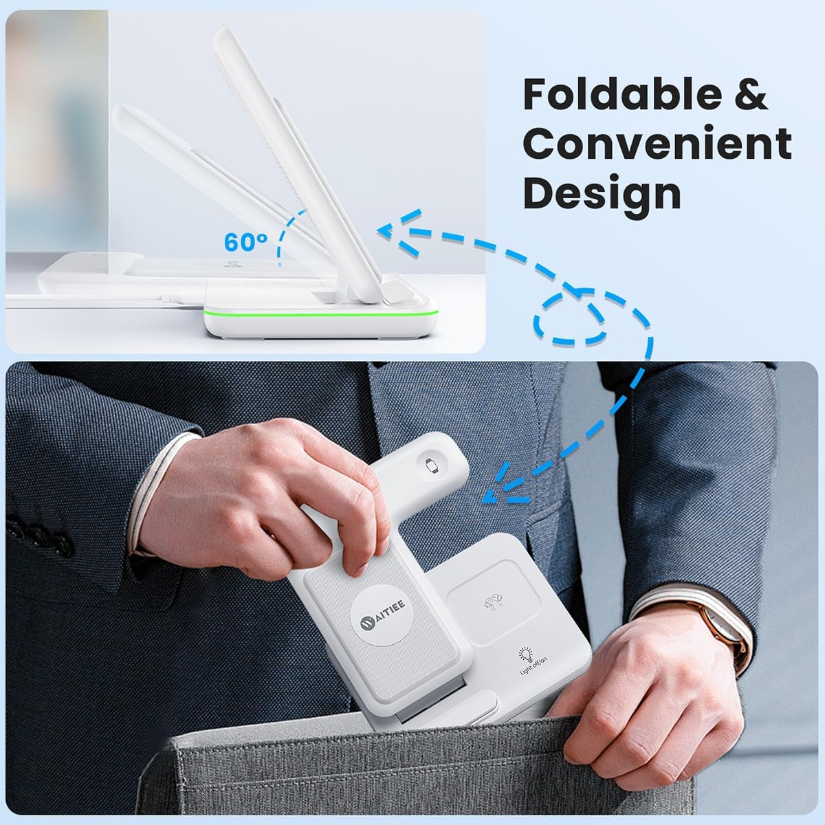 Detalle de WAITIEE 3-in-1 Wireless Charger