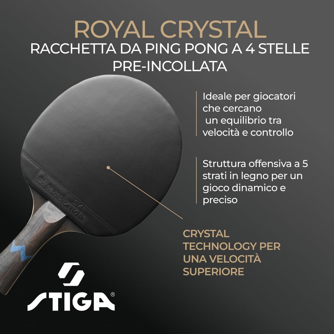 Thumbnail 1 de ROYAL FOUR STAR CRYSTAL – Racchetta da tennis tavolo 4 stelle STIGA