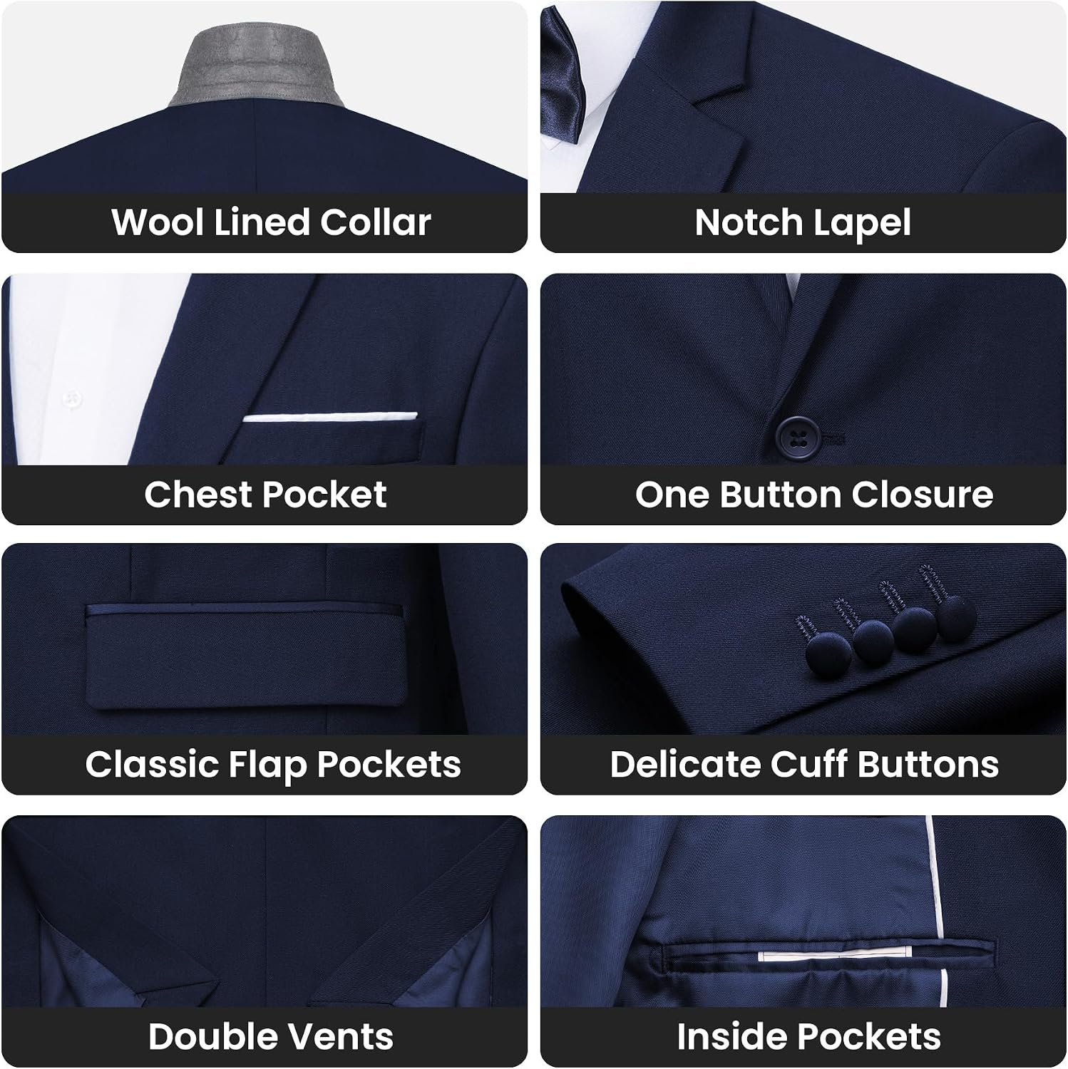 Detalle de MAGE MALE Men's Suit Set in Polyester-Rayon Blend