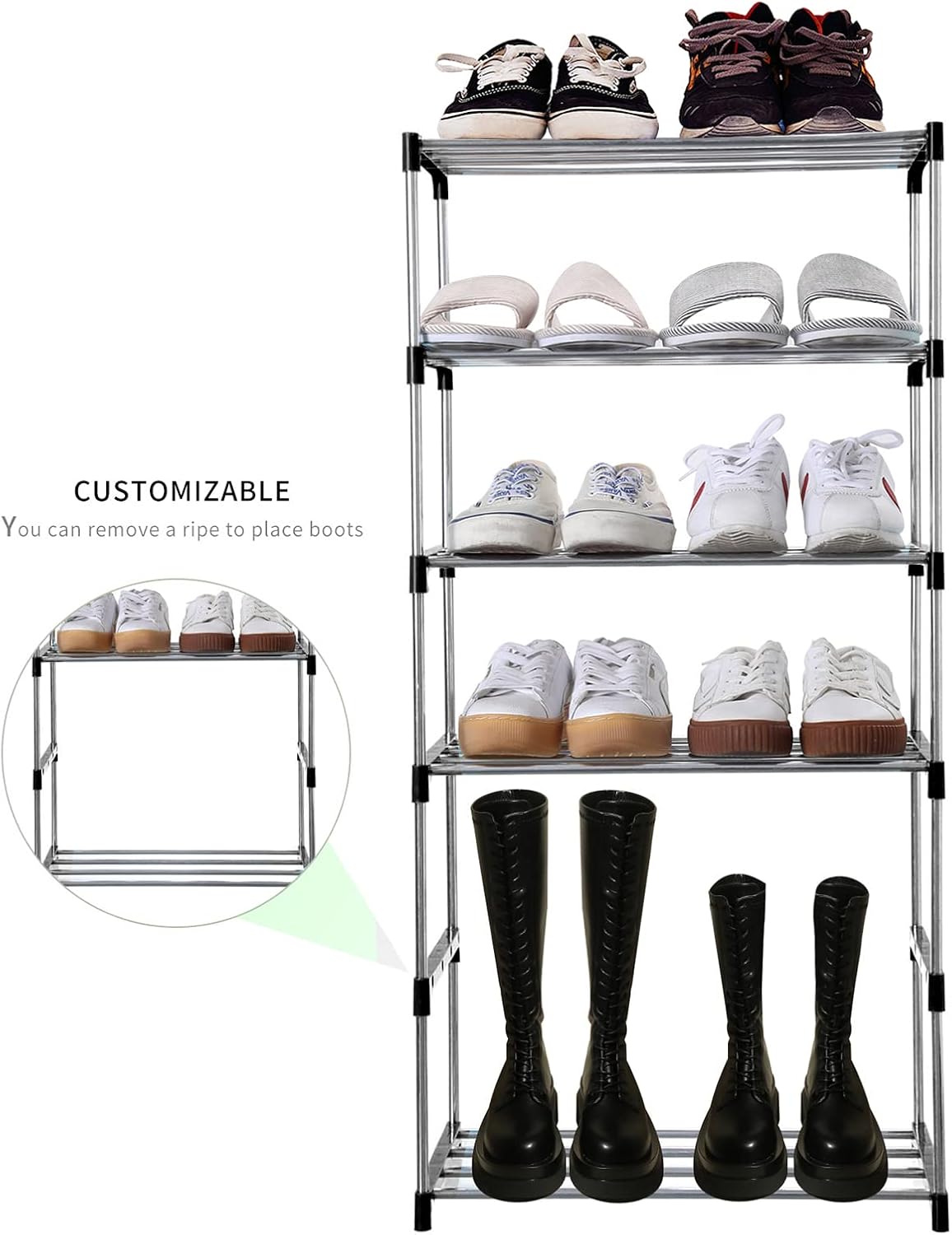 Detalle 2 de Jucaifu Zapatero pequeño apilable 3 niveles