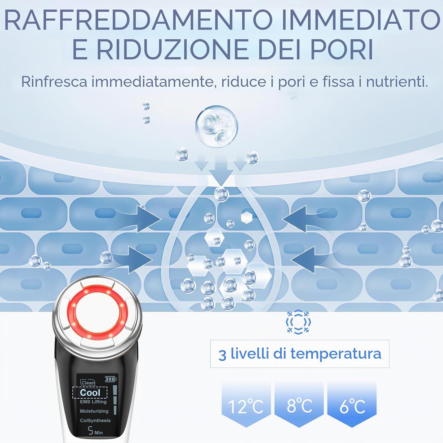 Thumbnail 4 de ANLAN Massaggiatore Viso Multifunzionale Antirughe 5 in 1: bellezza domestica con calo pori e lifting