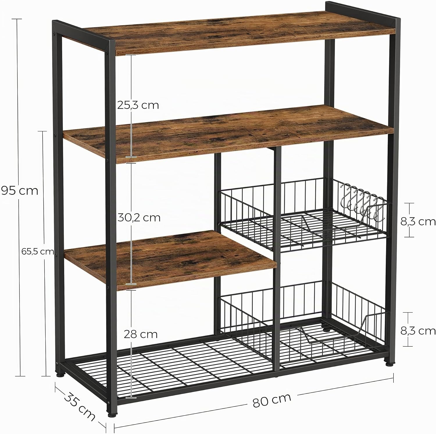 Thumbnail 2 de VASAGLE KKS96X scaffale per microonde 35x80x93,5 cm