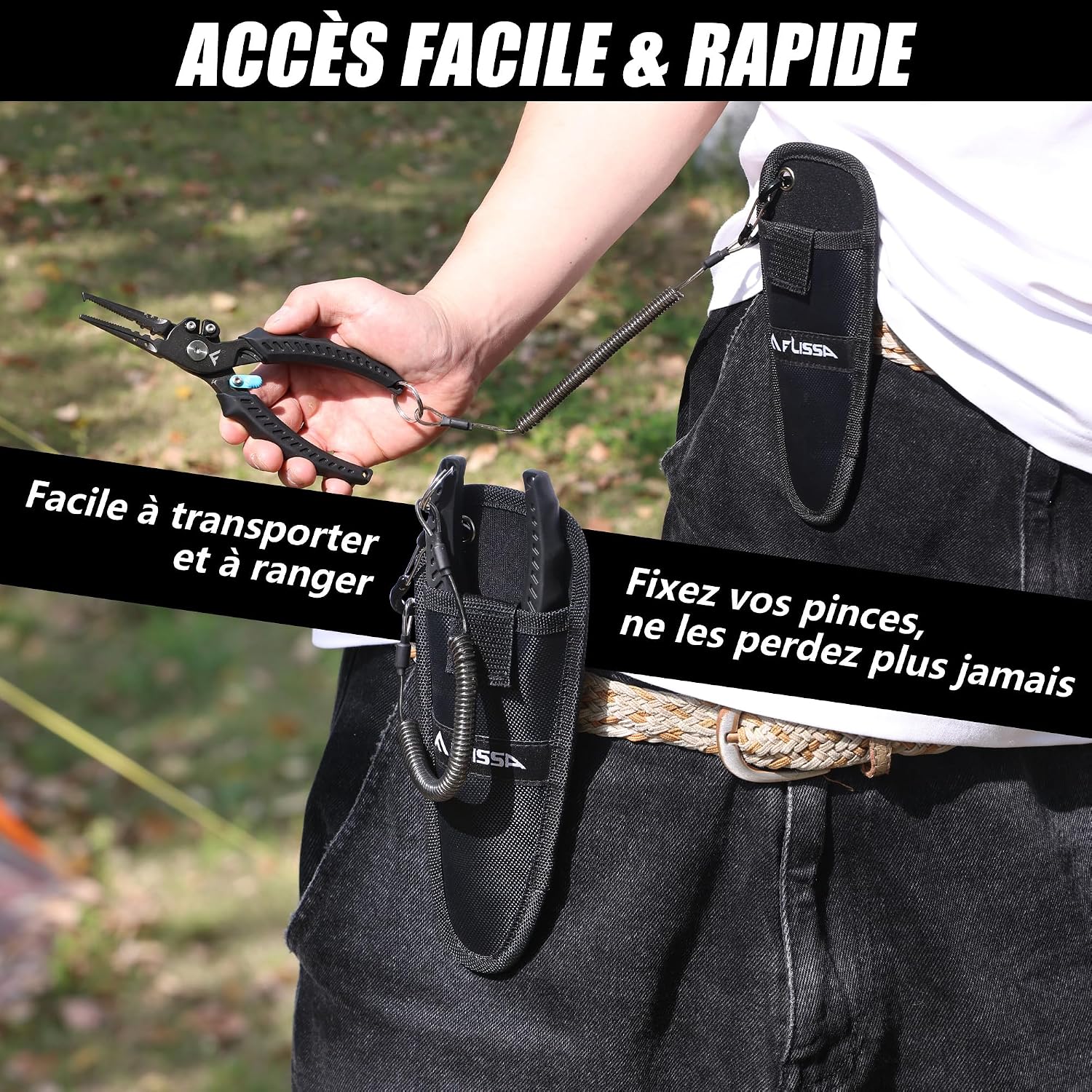 Detalle de FLISSA multifunctionele vistang van 19 cm met TPR-handgreep en veiligheidsslot