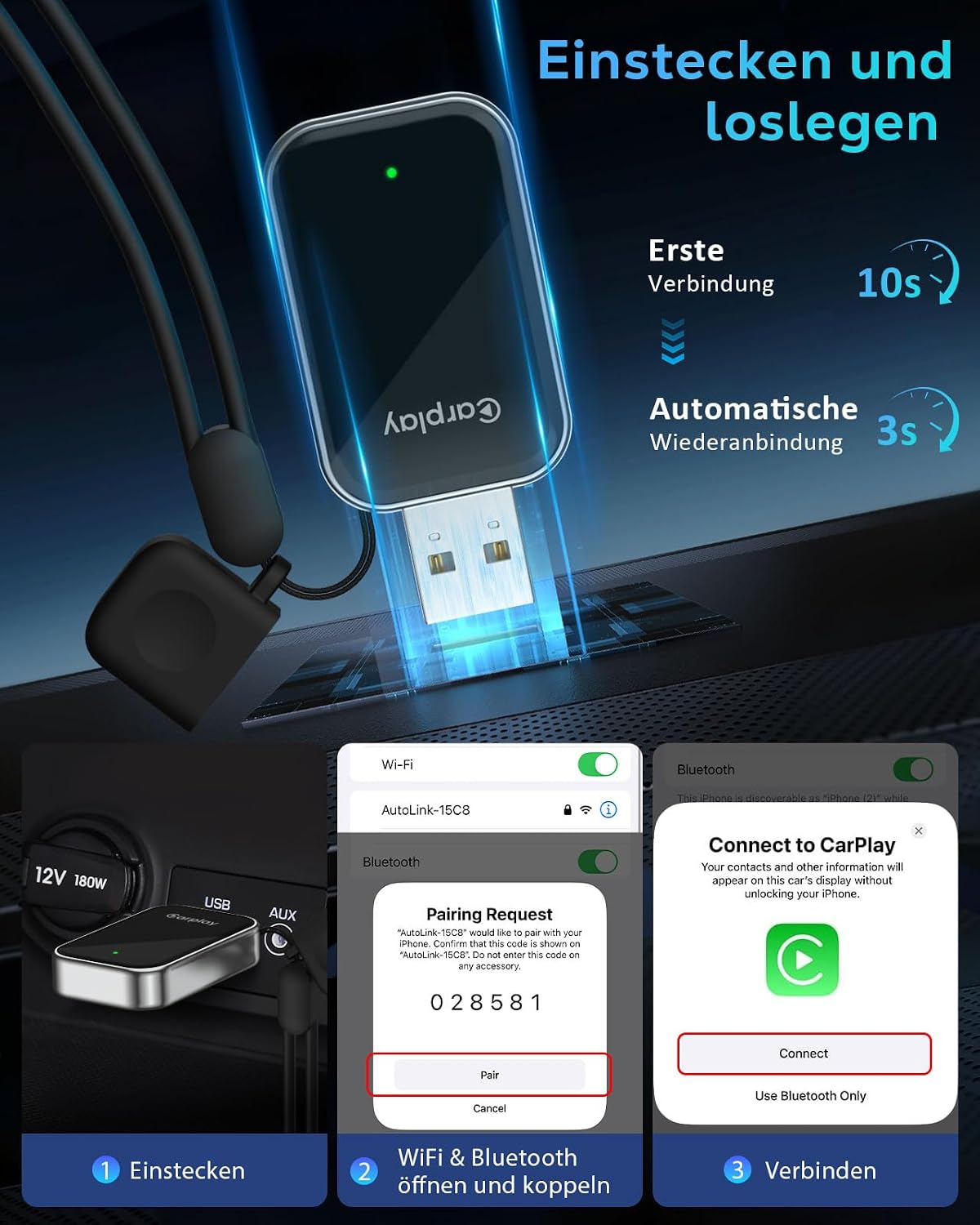 Detalle de MoKo CarPlay Wireless Adapter 2025