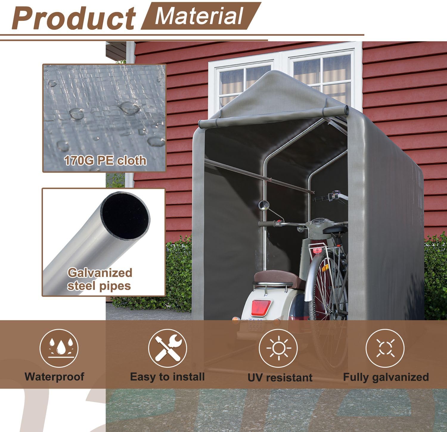 Thumbnail 6 de Birchtree 1.8m x 1m Garden Bike Shelter