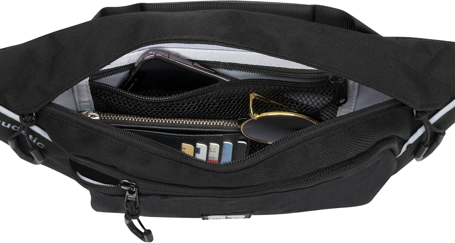 Detalle de AUDETIC Marsupio uomo e donna nero Drip: bum bag grande da 2 litri, idrorepellente